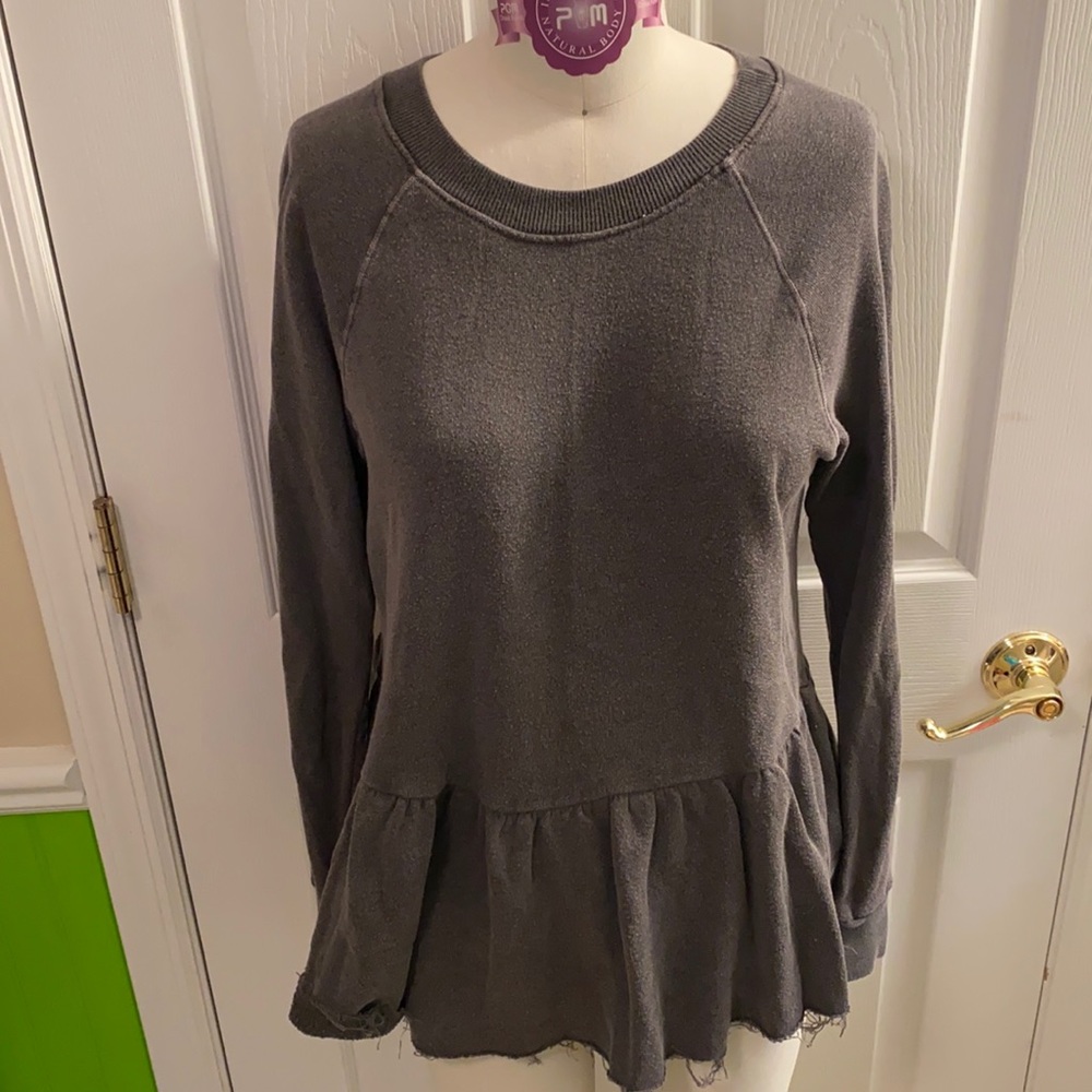 Urban Outfitters Washed Peplum Sweatshirt